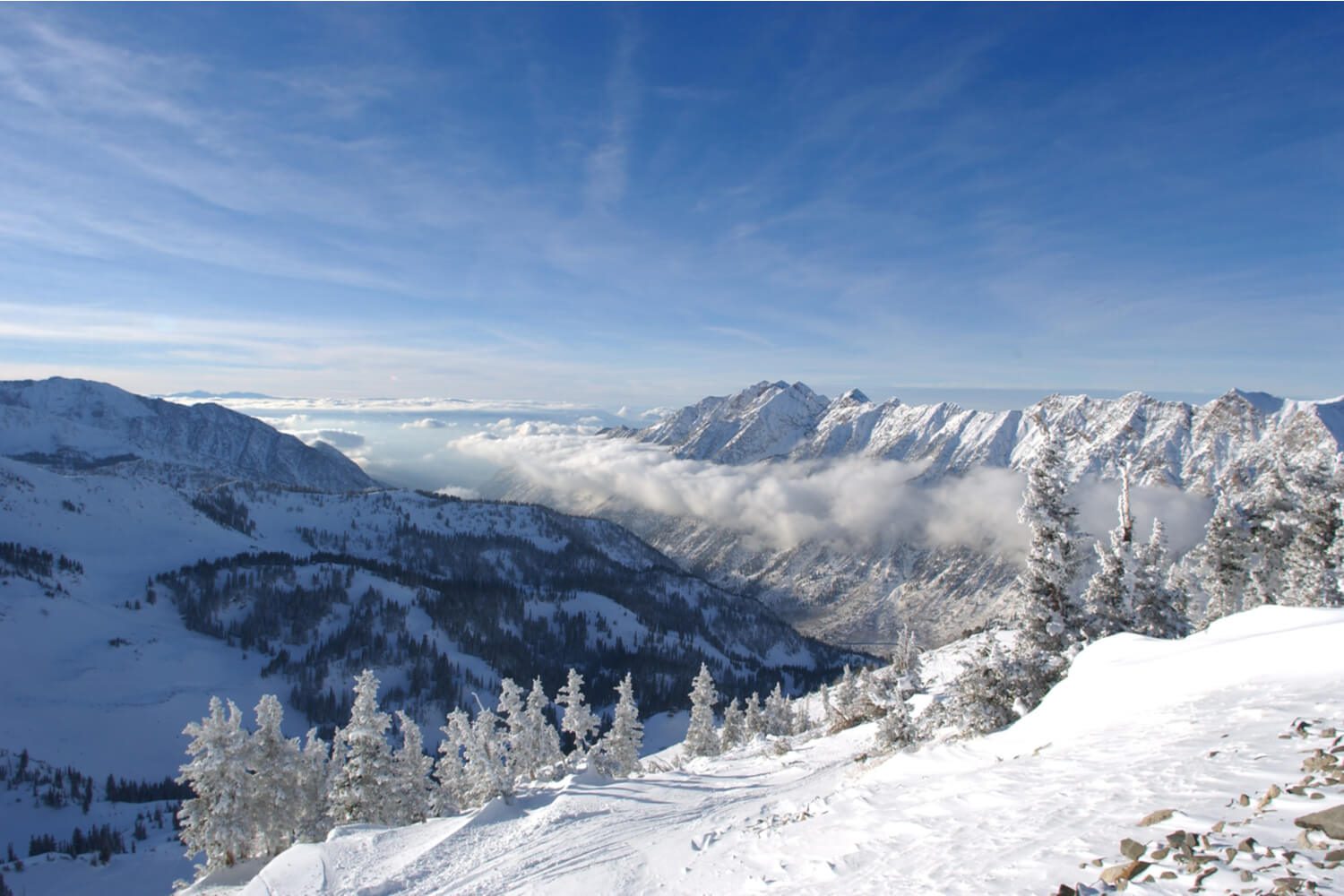Photo of Utah snow on the Wasatch Mountains