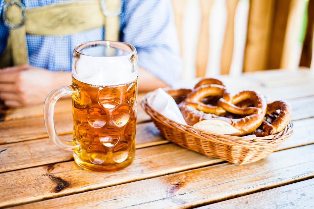 Photo of beer and pretzel from Snowbird Oktoberfest