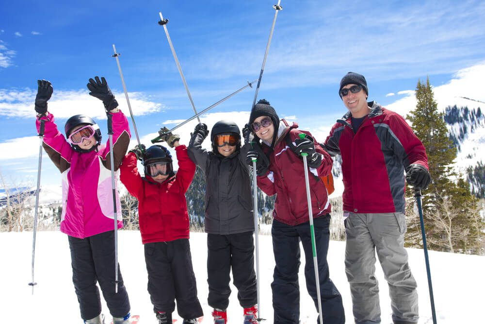 Photo of family enjoying late season skiing at Snowbird in Utah