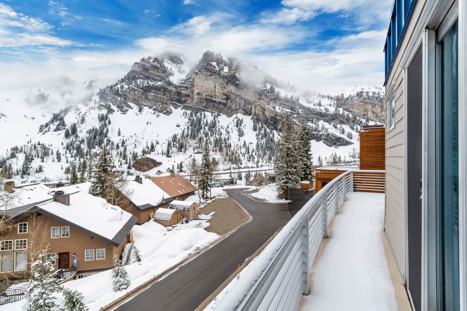 View of the Wasatch Mountains from the balcony of your Snowbird vacation rental