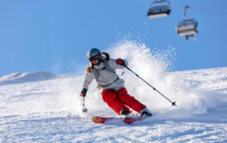 Person skiing using the Salt Lake Ski Super Pass