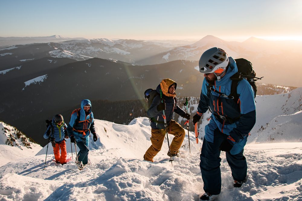 people on a backcountry ski tour at Snowbird Utah